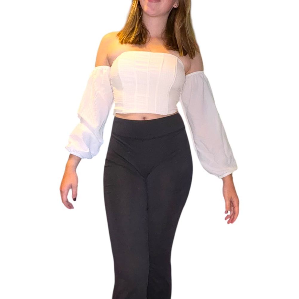 Wild Fable Cream Off-Shoulder Crop Top